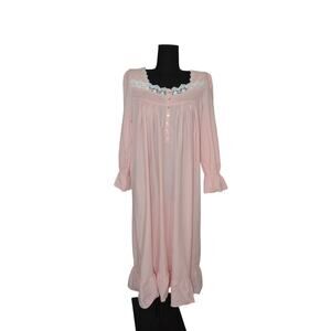 Aoiier Cotton Long Sleeve Ruffled Long Night Gown Size Large